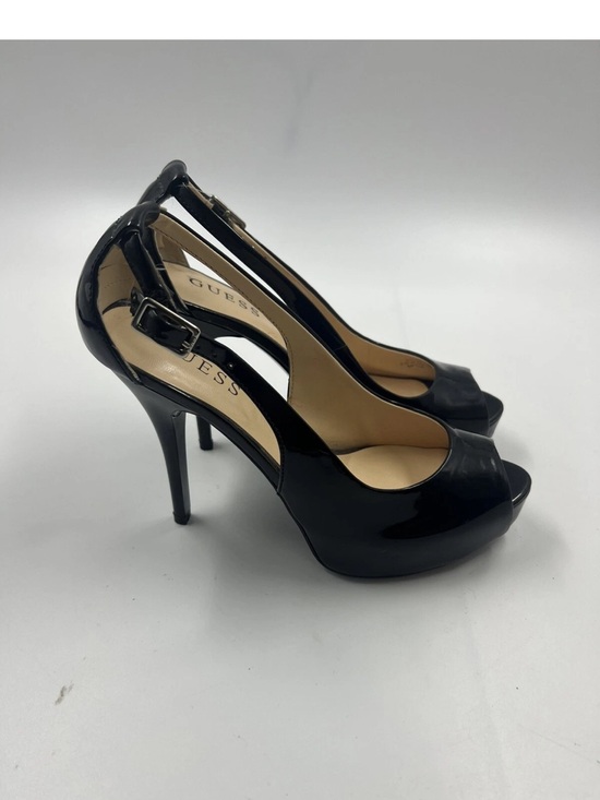 Guess Shoes - Guess Patent Black Stiletto Heel Shoes Woman Size 7